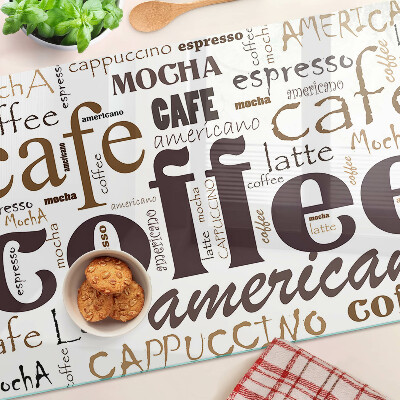 Planche à découper verre Café et boissons à base de café