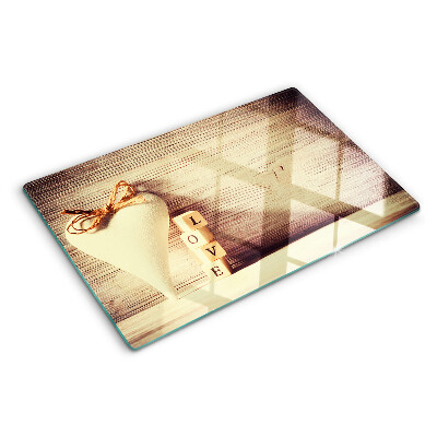Planche à découper verre L'amour et le cœur