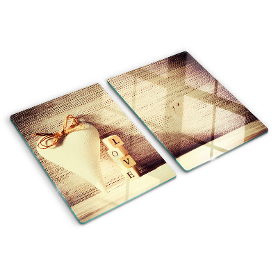 Planche à découper verre L'amour et le cœur