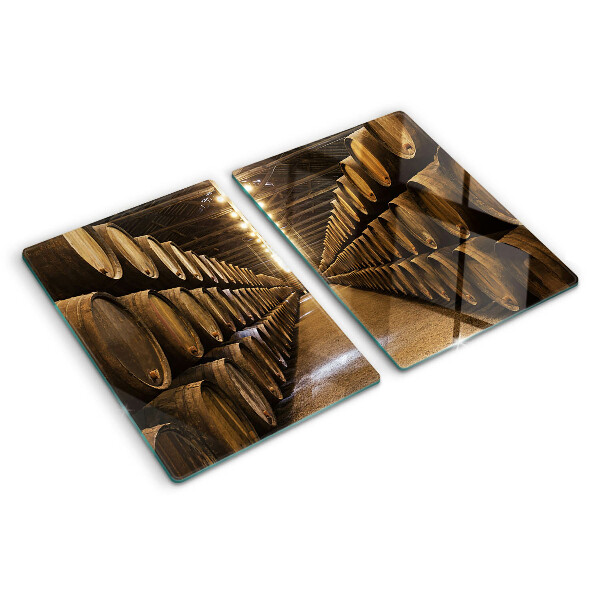 Planche à découper en verre Intérieur d'une cave avec des barriques