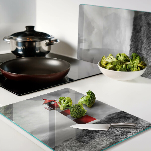 Planche à découper verre Un phare dans le paysage
