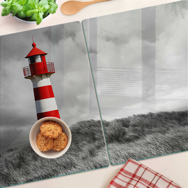 Planche à découper verre Un phare dans le paysage