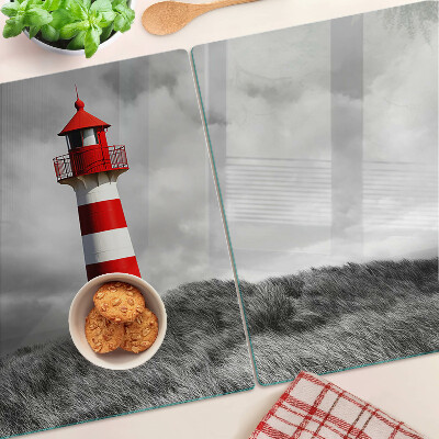 Planche à découper verre Un phare dans le paysage