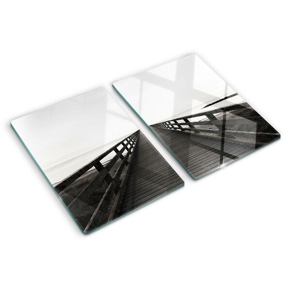 Planche à découper en verre Pont en bois sur l'eau