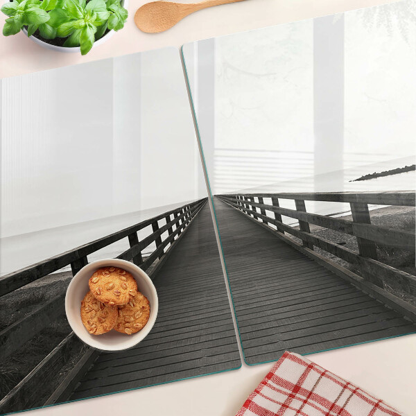 Planche à découper en verre Pont en bois sur l'eau