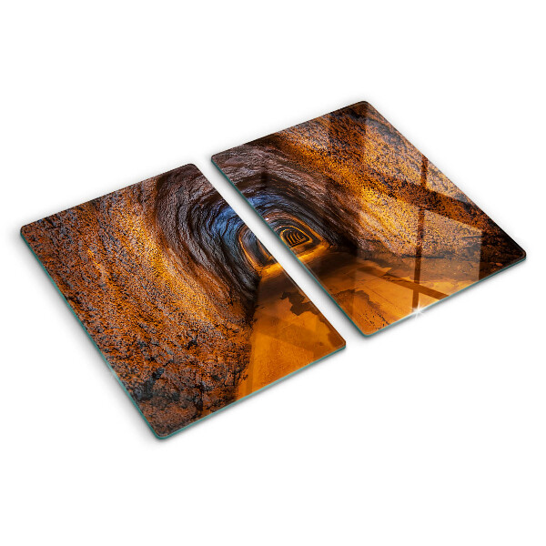 Planche à découper verre Un tunnel dans une grotte avec éclairage