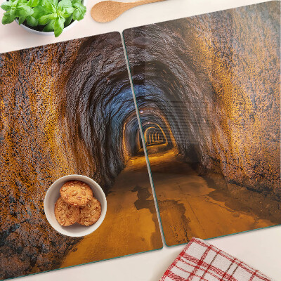 Planche à découper verre Un tunnel dans une grotte avec éclairage