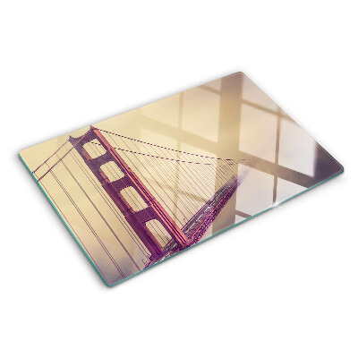 Planche à découper en verre Pont du Golden Gate d'époque