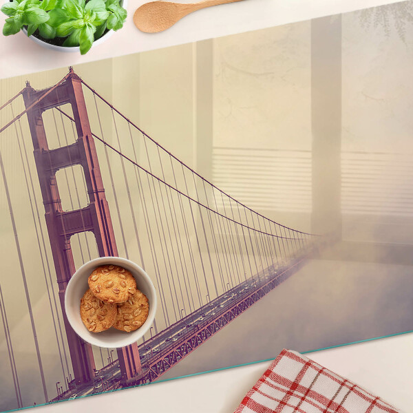 Planche à découper en verre Pont du Golden Gate d'époque