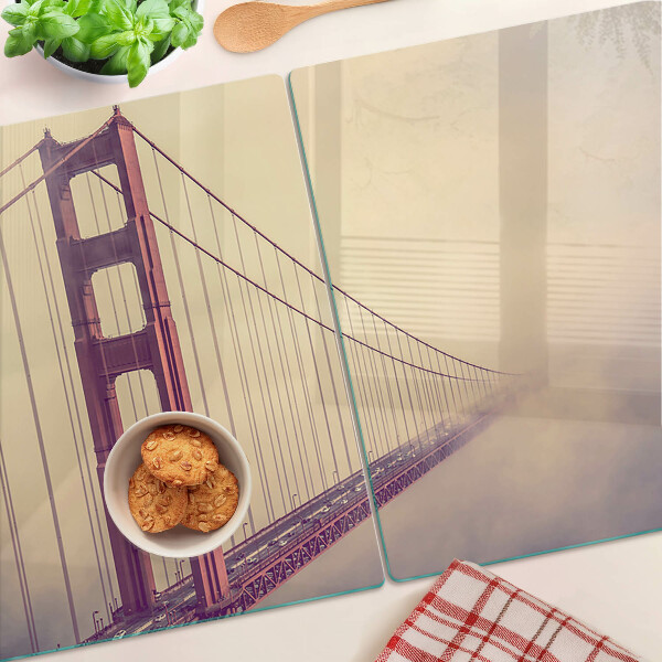 Planche à découper en verre Pont du Golden Gate d'époque