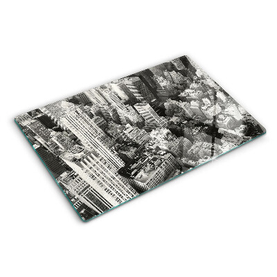 Planche à découper verre Une vue plongeante sur la ville