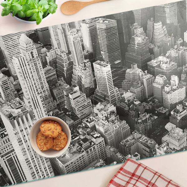 Planche à découper verre Une vue plongeante sur la ville