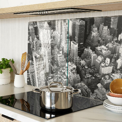 Planche à découper verre Une vue plongeante sur la ville