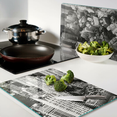 Planche à découper verre Une vue plongeante sur la ville