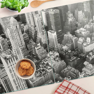Planche à découper verre Une vue plongeante sur la ville