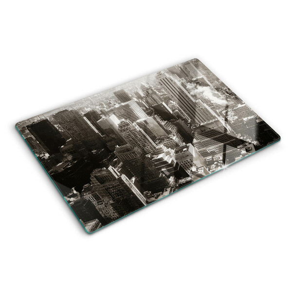 Planche à découper verre Panorama de la ville dans les tons de noir et blanc