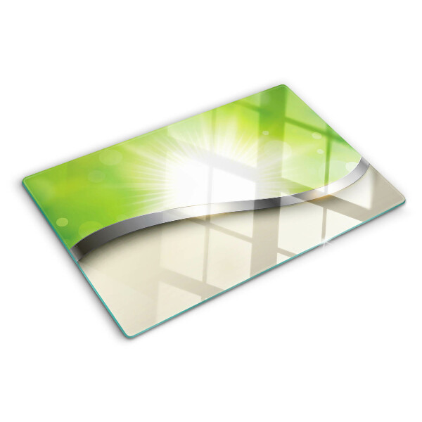 Planche à découper en verre Bokeh vert avec des rayons de lumière