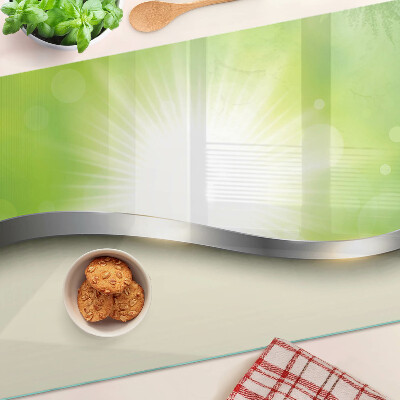 Planche à découper en verre Bokeh vert avec des rayons de lumière