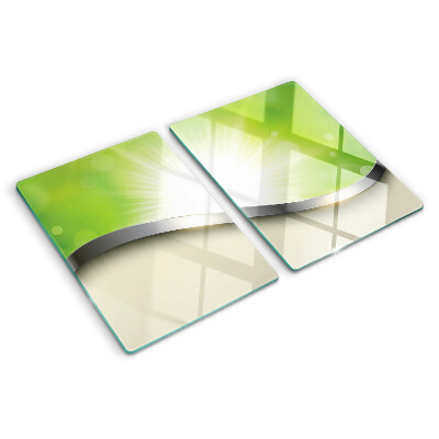 Planche à découper en verre Bokeh vert avec des rayons de lumière