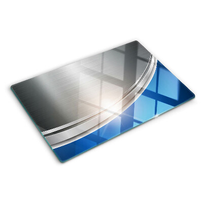 Planche à découper verre Effet métallique avec des accents bleus