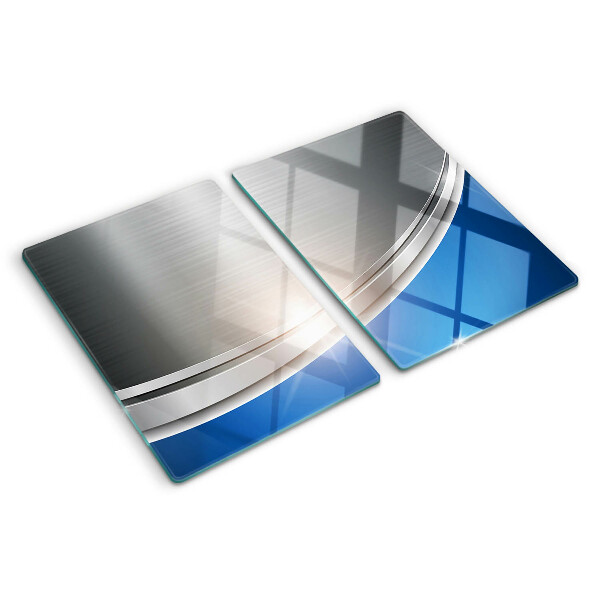 Planche à découper verre Effet métallique avec des accents bleus