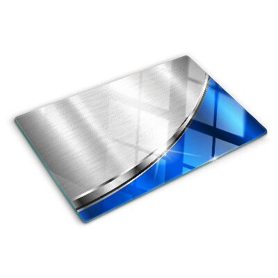 Planche à découper verre Motif métallique avec des accents bleus