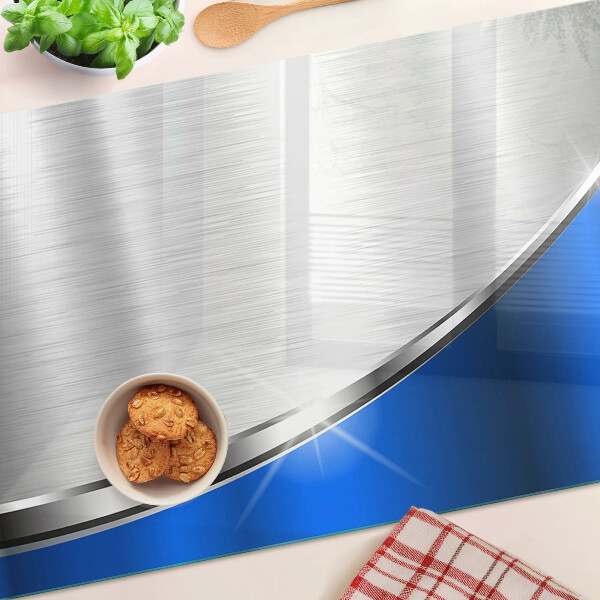 Planche à découper verre Motif métallique avec des accents bleus