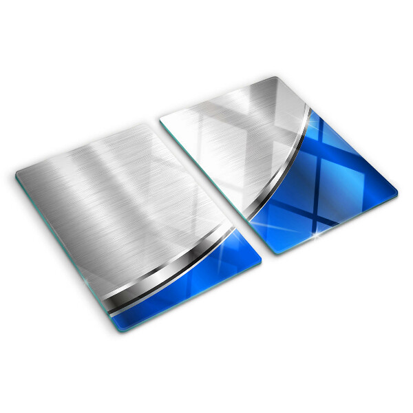 Planche à découper verre Motif métallique avec des accents bleus