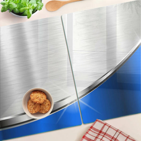 Planche à découper verre Motif métallique avec des accents bleus