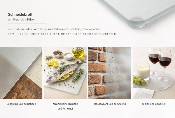 Planche à découper en verre de forme hexagonale semi-transparente