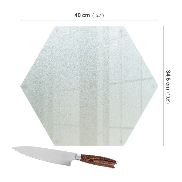 Planche à découper verre Hexagonale semi-transparente