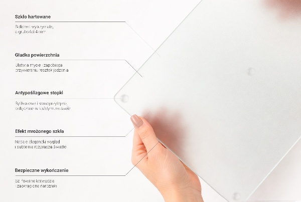 Planche à découper en verre de forme hexagonale semi-transparente