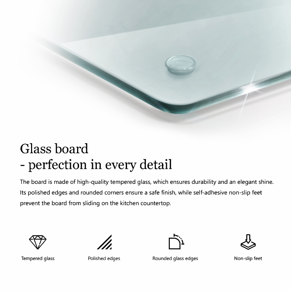Planche à découper en verre double transparent