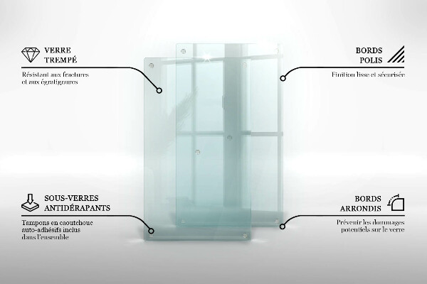 Planche à découper en verre double transparent