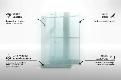 Planche à découper en verre double transparent