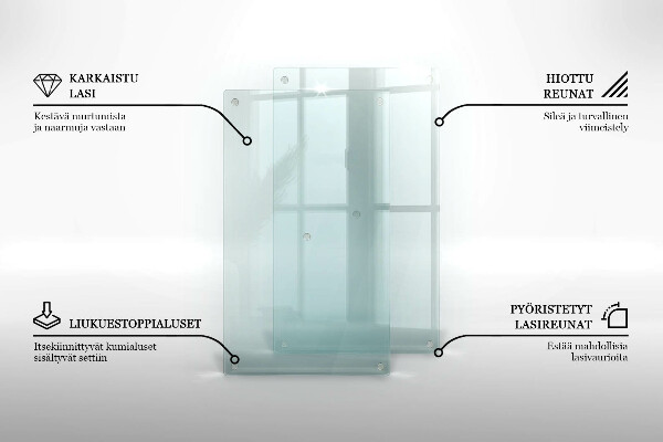 Planche à découper en verre double transparent