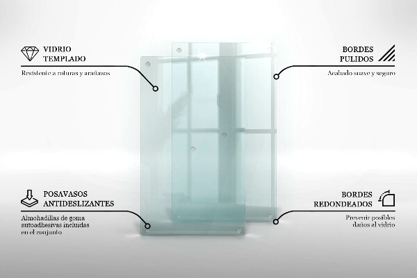 Planche à découper en verre double transparent