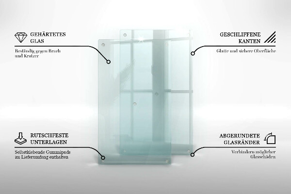 Planche à découper en verre double transparent