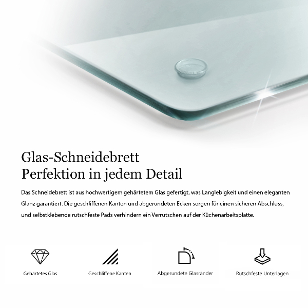 Planche à découper en verre double transparent