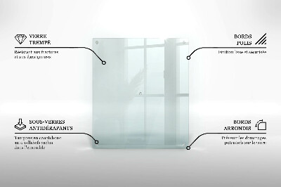 Planche à découper verre transparent rectangulaire
