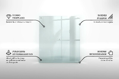 Planche à découper verre transparent rectangulaire