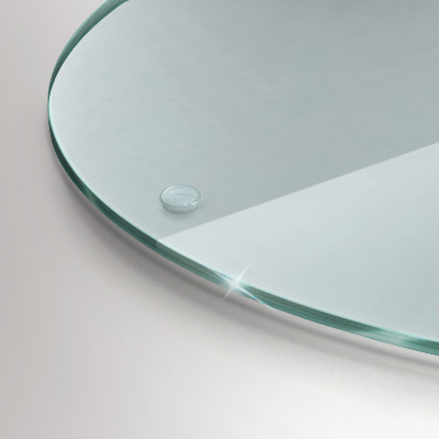Planche à découper en verre rond transparent
