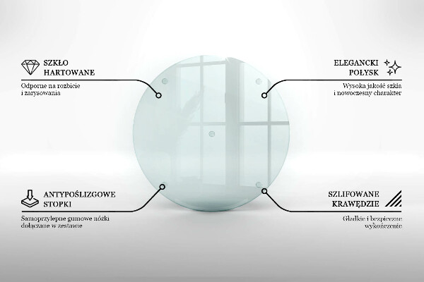 Planche à découper en verre rond transparent