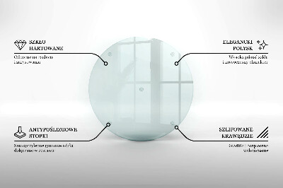 Planche à découper en verre rond transparent