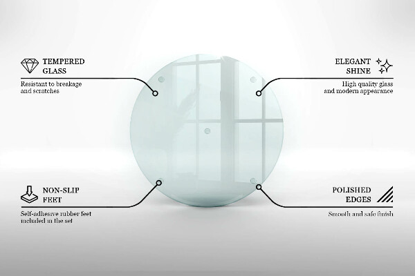 Planche à découper en verre rond transparent