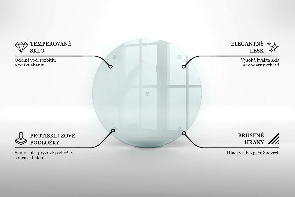Planche à découper en verre rond transparent