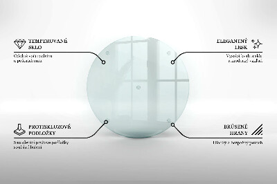 Planche à découper en verre rond transparent