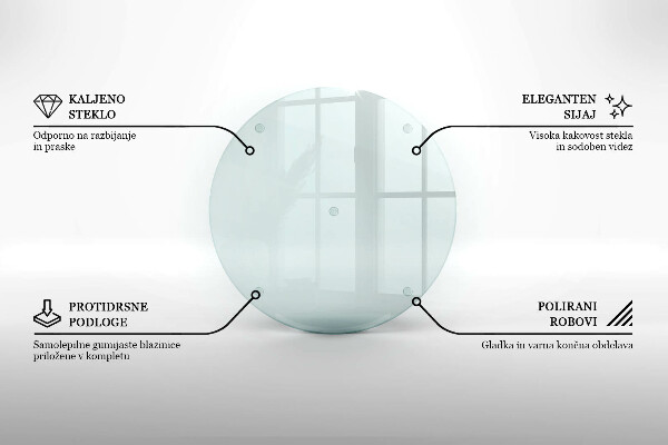 Planche à découper en verre rond transparent