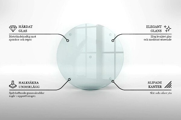 Planche à découper en verre rond transparent