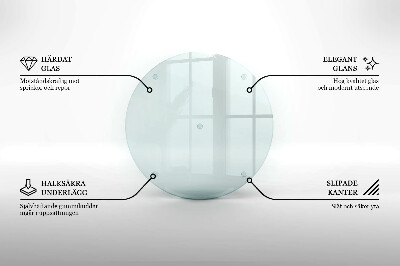 Planche à découper en verre rond transparent